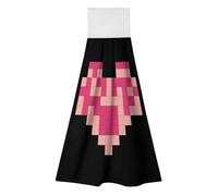 TKJMCSW 2 Pack Kitchen Towels with Hanging Loop Super Soft & Absorbent Pixel Shaped Heart Hand Tie Towels Decorative Cleaning Tea Washcloth Quick-Dry Dish Towel for Bathroom Laundry Gym 19.1x12.6