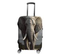 TKJMCSW 3D Elephant Luggage Cover Tsa Approved Suitcase Covers for Luggage Elastic Washable Suit Case Covers Anti-Scratch Travel Luggages Sleeve Suitcase Protector Fits 19-30 Inch Case(), white, Small