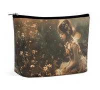 TKJMCSW A Beautiful Fairy Cosmetic Bags for Women Men Waterproof Travel Toiletry Bag Large Capacity Makeup Bags PU Leather Cute Makeup Pouch Protable Travel Bag for Toiletries, white, One Size