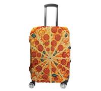 TKJMCSW A Full Pizza Luggage Cover Tsa Approved Suitcase Covers for Luggage Elastic Washable Suit Case Covers Anti-Scratch Travel Luggages Sleeve Suitcase Protector Fits 19-30 Inch Case(), White, S