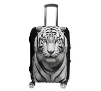 TKJMCSW A Tiger Luggage Cover Tsa Approved Suitcase Covers for Luggage Elastic Washable Suit Case Covers Anti-Scratch Travel Luggages Sleeve Suitcase Protector Fits 19-30 Inch Case(), White, L