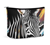 TKJMCSW Abstract Animal Zebra Makeup Bag for Women Large Capacity Toiletry Bag Portable Make Up Organizer Cosmetics Bag Travel Bag for Cosmetic Storage Bag for Travel Work, style, One Size