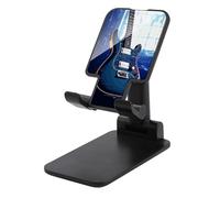 TKJMCSW Adjustable Cell Phone Stand for Desk Foldable Mobile Blue Guitar Phone Holder Cradle Dock Fit 4.0-8.0 Inch Smartphones Portable Travel Essentials Office Desktop Accessories Decor