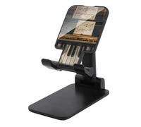TKJMCSW Adjustable Cell Phone Stand for Desk Foldable Mobile Music Note Piano Phone Holder Cradle Dock Fit 4.0-8.0 Inch Smartphones Portable Travel Essentials Office Desktop Accessories Decor