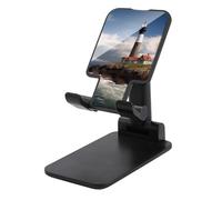 TKJMCSW Adjustable Cell Phone Stand for Desk Foldable Mobile Sea Lighthouse Phone Holder Cradle Dock Fit 4.0-8.0 Inch Smartphones Portable Travel Essentials Office Desktop Accessories Decor