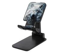 TKJMCSW Adjustable Cell Phone Stand for Desk Foldable Mobile Wolf Sitting in The Snow Phone Holder Cradle Dock Fit 4.0-8.0 Inch Smartphones Portable Travel Essentials Office Desktop Accessories Decor