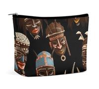 TKJMCSW African Ritual Ethnic Tribal Cosmetic Bags for Women Men Waterproof Travel Toiletry Bag Large Capacity Makeup Bags PU Leather Cute Makeup Pouch Protable Travel Bag for Toiletries, white, One