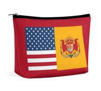 TKJMCSW American Spain Flag Cosmetic Bags for Women Men Waterproof Travel Toiletry Bag Large Capacity Makeup Bags PU Leather Cute Makeup Pouch Protable Travel Bag for Toiletries, white, One Size