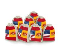 TKJMCSW American Spain Flag Drawstring Gift Bags 8PCS Muslin Bags Drawstring Bags Small Drawstring Bags Gift Bags with Drawstring Gift Wrap Bags Drawstring Drawstring Pouch