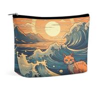 TKJMCSW Anime Style Cat Cosmetic Bags for Women Men Waterproof Travel Toiletry Bag Large Capacity Makeup Bags PU Leather Cute Makeup Pouch Protable Travel Bag for Toiletries