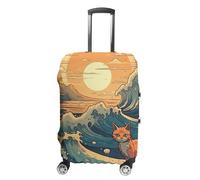 TKJMCSW Anime Style Cat Luggage Cover Tsa Approved Suitcase Covers for Luggage Elastic Washable Suit Case Covers Anti-Scratch Travel Luggages Sleeve Suitcase Protector Fits 19-30 Inch Case(), white