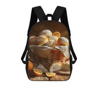 TKJMCSW Basket of Bread Backpack for Women Men 17 Inch Laptop Backpacks Casual Daypack Carry on Backpack Waterproof Black Bookbag Work Travel Computer Backpacks