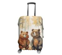 TKJMCSW Bear in Woods Luggage Cover Tsa Approved Suitcase Covers for Luggage Elastic Washable Suit Case Covers Anti-Scratch Travel Luggages Sleeve Suitcase Protector Fits 19-30 Inch Case(), White, S