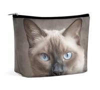 TKJMCSW Beautiful Siamese Cat Cosmetic Bags for Women Men Waterproof Travel Toiletry Bag Large Capacity Makeup Bags PU Leather Cute Makeup Pouch Protable Travel Bag for Toiletries