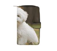 TKJMCSW Bichon Frise Dog Leather Wallets for Women with 12 Card Slots Zip Credit Card Holder Long Clutch with Coin Purse Id Window Travel Cash Wallet