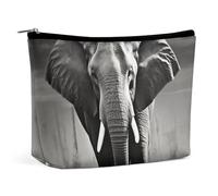 TKJMCSW Black And White Elephant Cosmetic Bags for Women Men Waterproof Travel Toiletry Bag Large Capacity Makeup Bags PU Leather Cute Makeup Pouch Protable Travel Bag for Toiletries, white, One Size