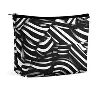 TKJMCSW Black And White Lines Cosmetic Bags for Women Men Waterproof Travel Toiletry Bag Large Capacity Makeup Bags PU Leather Cute Makeup Pouch Protable Travel Bag for Toiletries, white, One size