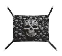 TKJMCSW Black and White Skulls Cat Cage Hammock Cat Hammock for Cage Rat Hammock Ferret Hammock Cat Hammock for Large Cats Hanging Cat Bed Cat Hammock Bed Chinchilla Hammock Pet Hammock