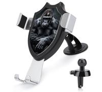 TKJMCSW Black Gorilla Car Phone Mount Universal Auto Phone Holder Adjustable Cellphone Car Mount 360° Rotation, Dashboard & Windshield & Air Vent Strong Suction Cup Phones Stand Smartphoneones