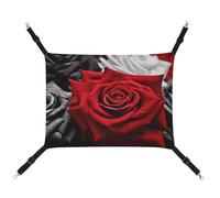 TKJMCSW Black White and Red Roses Cat Cage Hammock Cat Hammock for Cage Rat Hammock Ferret Hammock Cat Hammock for Large Cats Hanging Cat Bed Cat Hammock Bed Chinchilla Hammock Pet Hammock