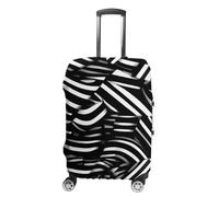 TKJMCSW Black White Lines Luggage Cover Tsa Approved Suitcase Covers for Luggage Elastic Washable Suit Case Covers Anti-Scratch Travel Luggages Sleeve Suitcase Protector Fits 19-30 Inch Case(), White