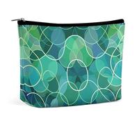TKJMCSW Blue And Green Shades Cosmetic Bags for Women Men Waterproof Travel Toiletry Bag Large Capacity Makeup Bags PU Leather Cute Makeup Pouch Protable Travel Bag for Toiletries