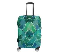 TKJMCSW Blue And Green Shades Luggage Cover Tsa Approved Suitcase Covers for Luggage Elastic Washable Suit Case Covers Anti-Scratch Travel Luggages Sleeve Suitcase Protector Fits 19-30 Inch Case