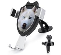 TKJMCSW Blue Eyed White Husky Car Phone Holder Mount Phone Mount for Car Windshield Dashboard Air Vent Universal Automobile Cell Phone Holder Fit for Smartphone Phone Car Mount