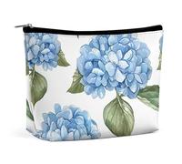 TKJMCSW Blue Hydrangea Pattern Cosmetic Bags for Women Men Waterproof Travel Toiletry Bag Large Capacity Makeup Bags PU Leather Cute Makeup Pouch Protable Travel Bag for Toiletries, white, One Size