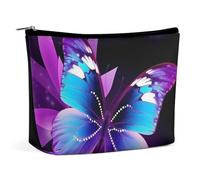 TKJMCSW Blue Purple Butterfly Makeup Bag for Women Large Capacity Toiletry Bag Portable Make Up Organizer Cosmetics Bag Travel Bag for Cosmetic Storage Bag for Travel Work, style, One Size