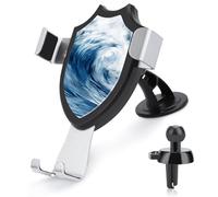 TKJMCSW Blue Wave Art Car Phone Mount Universal Auto Phone Holder Adjustable Cellphone Car Mount 360° Rotation, Dashboard & Windshield & Air Vent Strong Suction Cup Phones Stand Smartphoneones