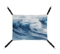 TKJMCSW Blue Wave Art Cat Cage Hammock Cat Hammock for Cage Rat Hammock Ferret Hammock Cat Hammock for Large Cats Hanging Cat Bed Cat Hammock Bed Chinchilla Hammock Pet Hammock