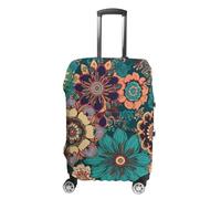 TKJMCSW Bohemian Flower Luggage Cover Tsa Approved Suitcase Covers for Luggage Elastic Washable Suit Case Covers Anti-Scratch Travel Luggages Sleeve Suitcase Protector Fits 19-30 Inch Case(), White