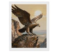 TKJMCSW Bronze Eagle Cliff 5D Diamond Painting Kits for Adults Beginner DIY Round Full Drill Diamond Dots Paintings Paint with Diamonds Crafts Kits Gem Art for Home Wall Decor Gift 16"x20"