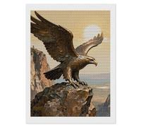 TKJMCSW Bronze Eagle Cliff 5D Diamond Painting Kits for Adults Beginner DIY Round Full Drill Diamond Dots Paintings Paint with Diamonds Crafts Kits Gem Art for Home Wall Decor Gift 12"x16"