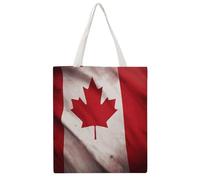 TKJMCSW Canadian Flag Canvas Tote Bag for Women with Handles Reusable Grocery Cloth Bag Foldable Tote Purse Travel Casual Everyday Shoulder Bags Shopping Handbag for Teacher Nurse Gift