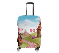 TKJMCSW Candy Land Luggage Cover Tsa Approved Suitcase Covers for Luggage Elastic Washable Suit Case Covers Anti-Scratch Travel Luggages Sleeve Suitcase Protector Fits 19-30 Inch Case(), White, XL