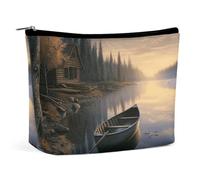TKJMCSW Canoe by The Water Cosmetic Bags for Women Men Waterproof Travel Toiletry Bag Large Capacity Makeup Bags PU Leather Cute Makeup Pouch Protable Travel Bag for Toiletries, white, One Size