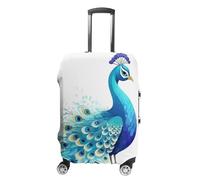 TKJMCSW Cartoon Blue Peacock Luggage Cover Tsa Approved Suitcase Covers for Luggage Elastic Washable Suit Case Covers Anti-Scratch Travel Luggages Sleeve Suitcase Protector Fits 19-30 Inch Case