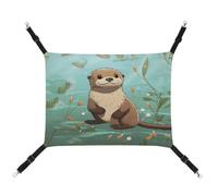 TKJMCSW Cartoon Cute Otter Cat Cage Hammock Cat Hammock for Cage Rat Hammock Ferret Hammock Cat Hammock for Large Cats Hanging Cat Bed Cat Hammock Bed Chinchilla Hammock Pet Hammock