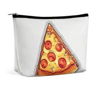 TKJMCSW Cartoon Pizza Cosmetic Bags for Women Men Waterproof Travel Toiletry Bag Large Capacity Makeup Bags PU Leather Cute Makeup Pouch Protable Travel Bag for Toiletries, white, One Size