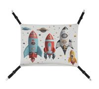 TKJMCSW Cartoon Rockets Cat Cage Hammock Cat Hammock for Cage Rat Hammock Ferret Hammock Cat Hammock for Large Cats Hanging Cat Bed Cat Hammock Bed Chinchilla Hammock Pet Hammock
