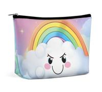 TKJMCSW Cartoon Smiling Cloud Rainbow Makeup Bag for Women Large Capacity Toiletry Bag Portable Make Up Organizer Cosmetics Bag Travel Bag for Cosmetic Storage Bag for Travel Work, style, One Size