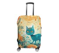 TKJMCSW Cat And Flower Luggage Cover Tsa Approved Suitcase Covers for Luggage Elastic Washable Suit Case Covers Anti-Scratch Travel Luggages Sleeve Suitcase Protector Fits 19-30 Inch Case(), white, XL