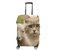 TKJMCSW Cat And Sheep Luggage Cover Tsa Approved Suitcase Covers for Luggage Elastic Washable Suit Case Covers Anti-Scratch Travel Luggages Sleeve Suitcase Protector Fits 19-30 Inch Case(), white, L