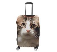 TKJMCSW Cat Luggage Cover Tsa Approved Suitcase Covers for Luggage Elastic Washable Suit Case Covers Anti-Scratch Travel Luggages Sleeve Suitcase Protector Fits 19-30 Inch Case(), white, L