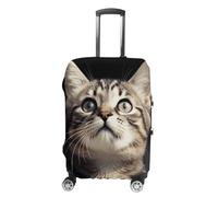 TKJMCSW Cat Luggage Cover Tsa Approved Suitcase Covers for Luggage Elastic Washable Suit Case Covers Anti-Scratch Travel Luggages Sleeve Suitcase Protector Fits 19-30 Inch Case(), White, XL