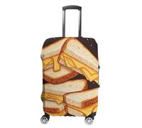 TKJMCSW Cheese Sandwiches Luggage Cover Tsa Approved Suitcase Covers for Luggage Elastic Washable Suit Case Covers Anti-Scratch Travel Luggages Sleeve Suitcase Protector Fits 19-30 Inch Case(), white