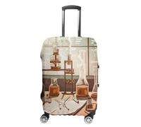 TKJMCSW Chemistry Lab Luggage Cover Tsa Approved Suitcase Covers for Luggage Elastic Washable Suit Case Covers Anti-Scratch Travel Luggages Sleeve Suitcase Protector Fits 19-30 Inch Case(), White, XL