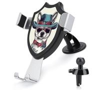 TKJMCSW Chihuahua Dog Wearing Hat Car Phone Mount Universal Auto Phone Holder Adjustable Cellphone Car Mount 360° Rotation, Dashboard & Windshield & Air Vent Strong Suction Cup Phones Stand
